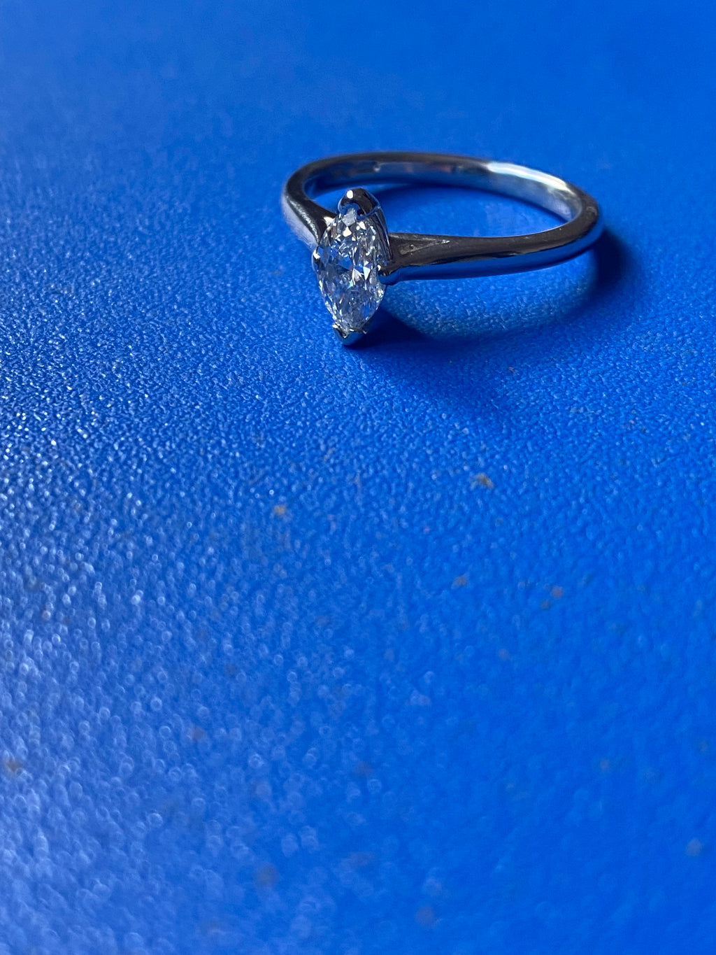 Natural diamond platinum ring Marquise engagement used gia certified