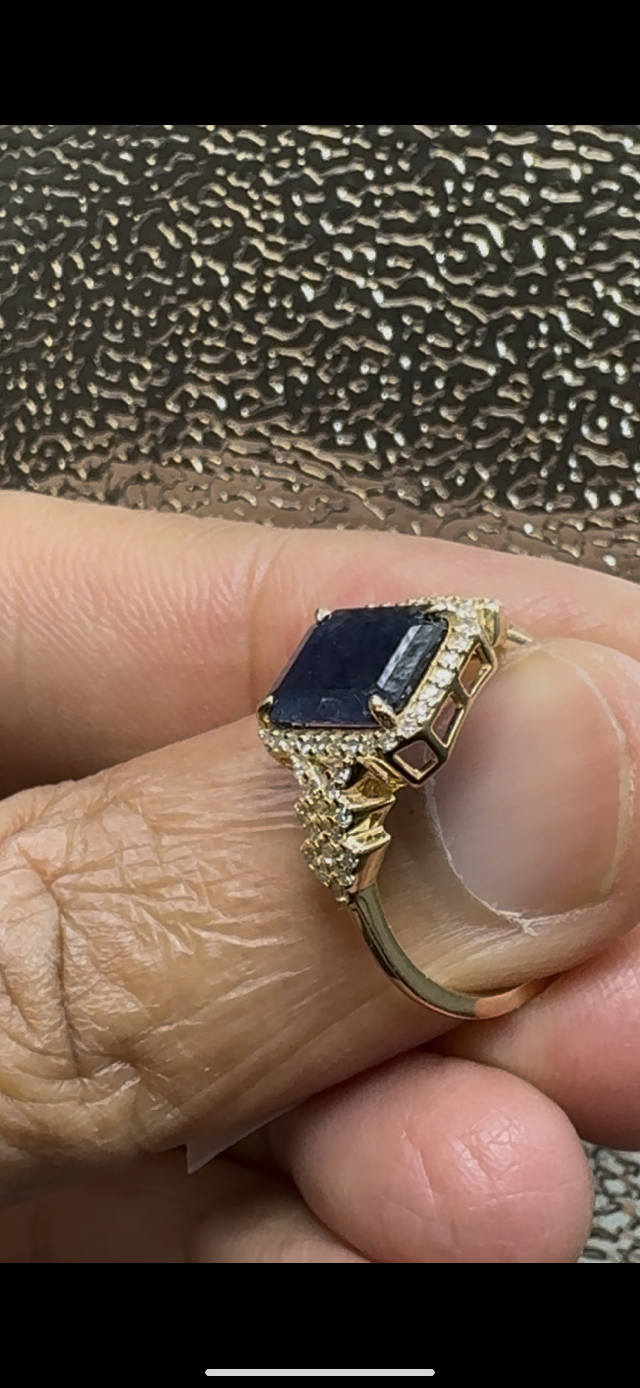 Natural Sapphire Diamond Ring HRD Antwerp Certified